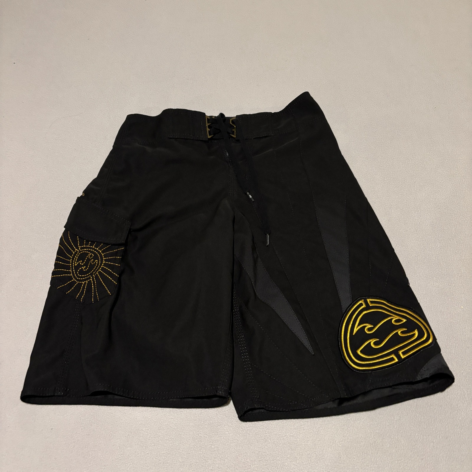 Billabong Platinum Andy Irons Ai Board Shorts Swim Trunks Mens 28 Black Gold
